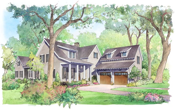 Edwards Place watercolor home rendering